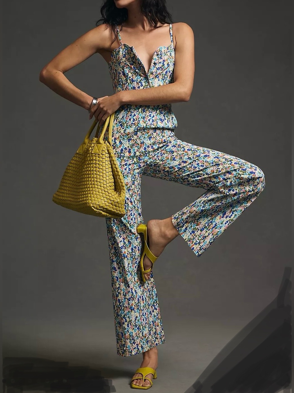 Anthropologie Maeve Jumpsuit Floral Sleeveless Scalloped Size 20W